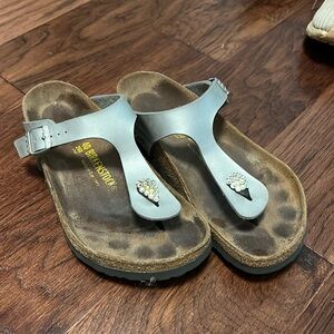 Silver Birkenstocks. Size 40.
